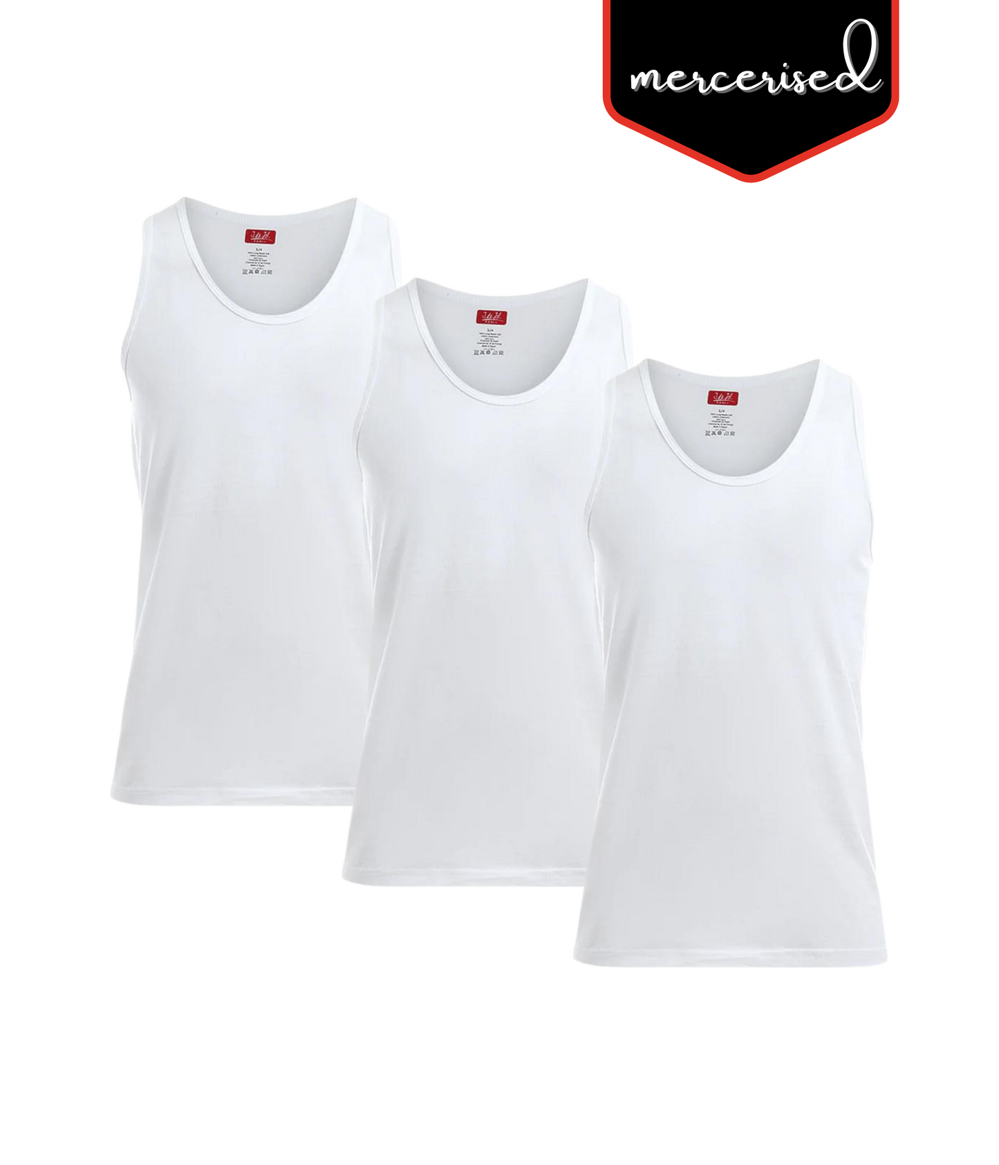 3-Pack JIL MERCERISED Egyptian Cotton Men's Sleeveless Undershirt